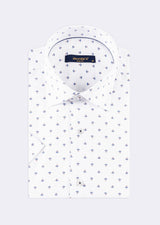 White - Burgundy Short Sleeve Shirt