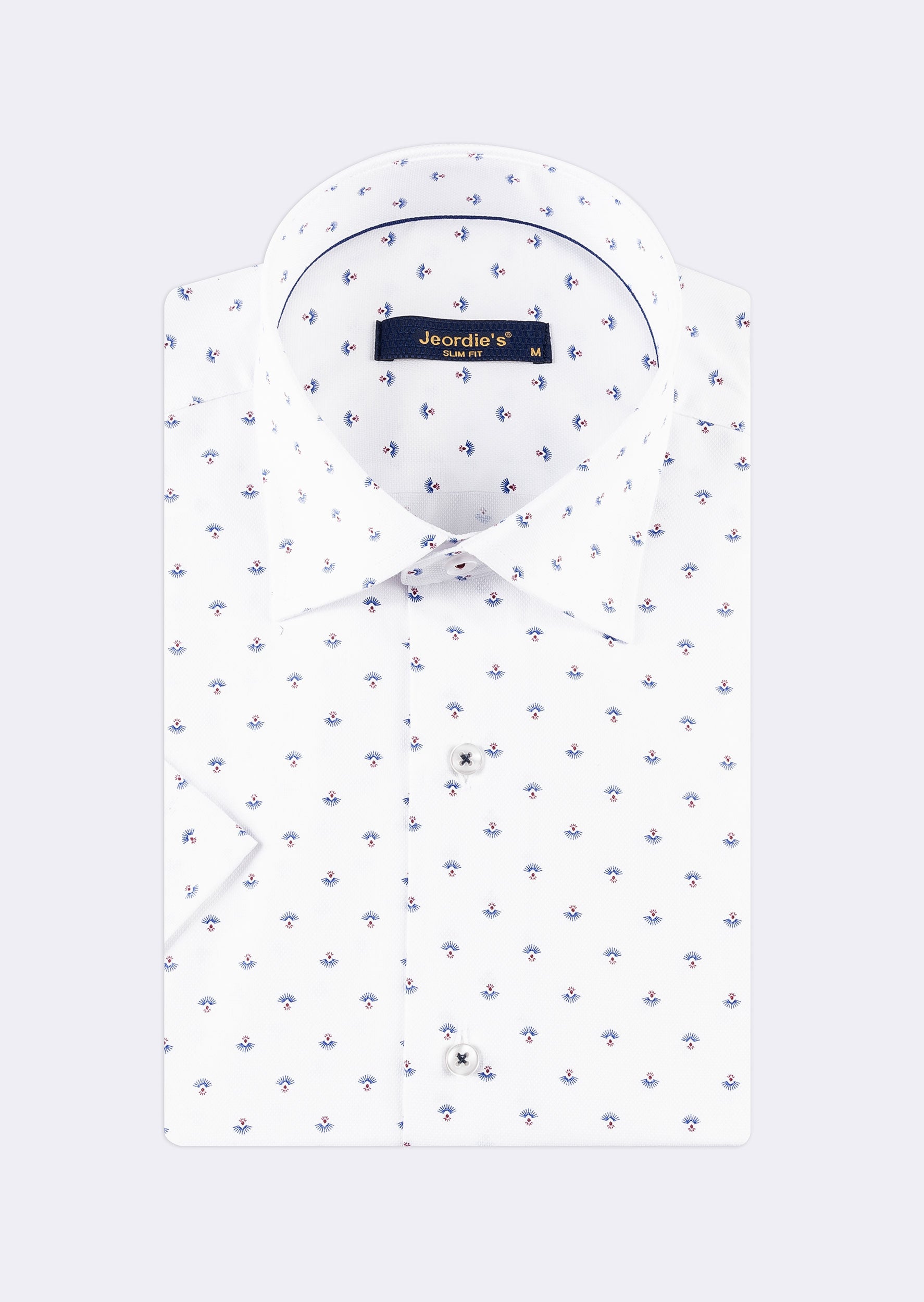 White - Burgundy Short Sleeve Shirt