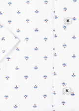 White - Burgundy Short Sleeve Shirt