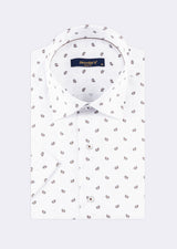 White - Brown Short Sleeve Shirt