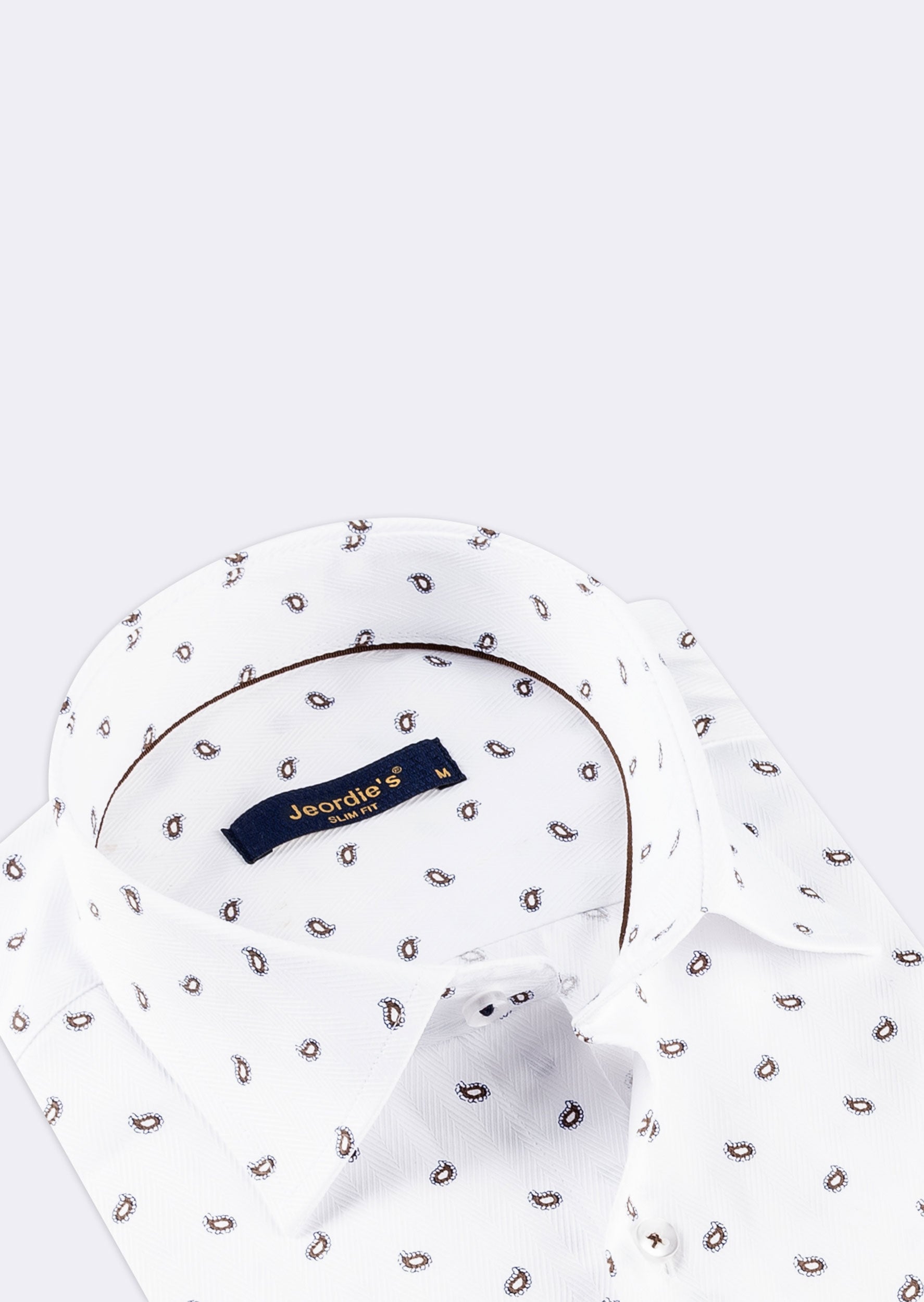White - Brown Short Sleeve Shirt
