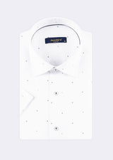 White - Navy Short Sleeve Shirt