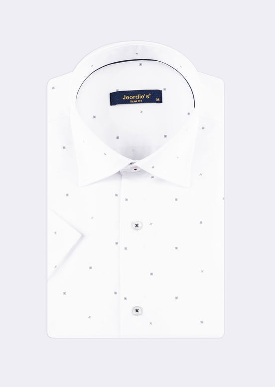 White - Navy Short Sleeve Shirt