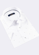 White - Navy Short Sleeve Shirt