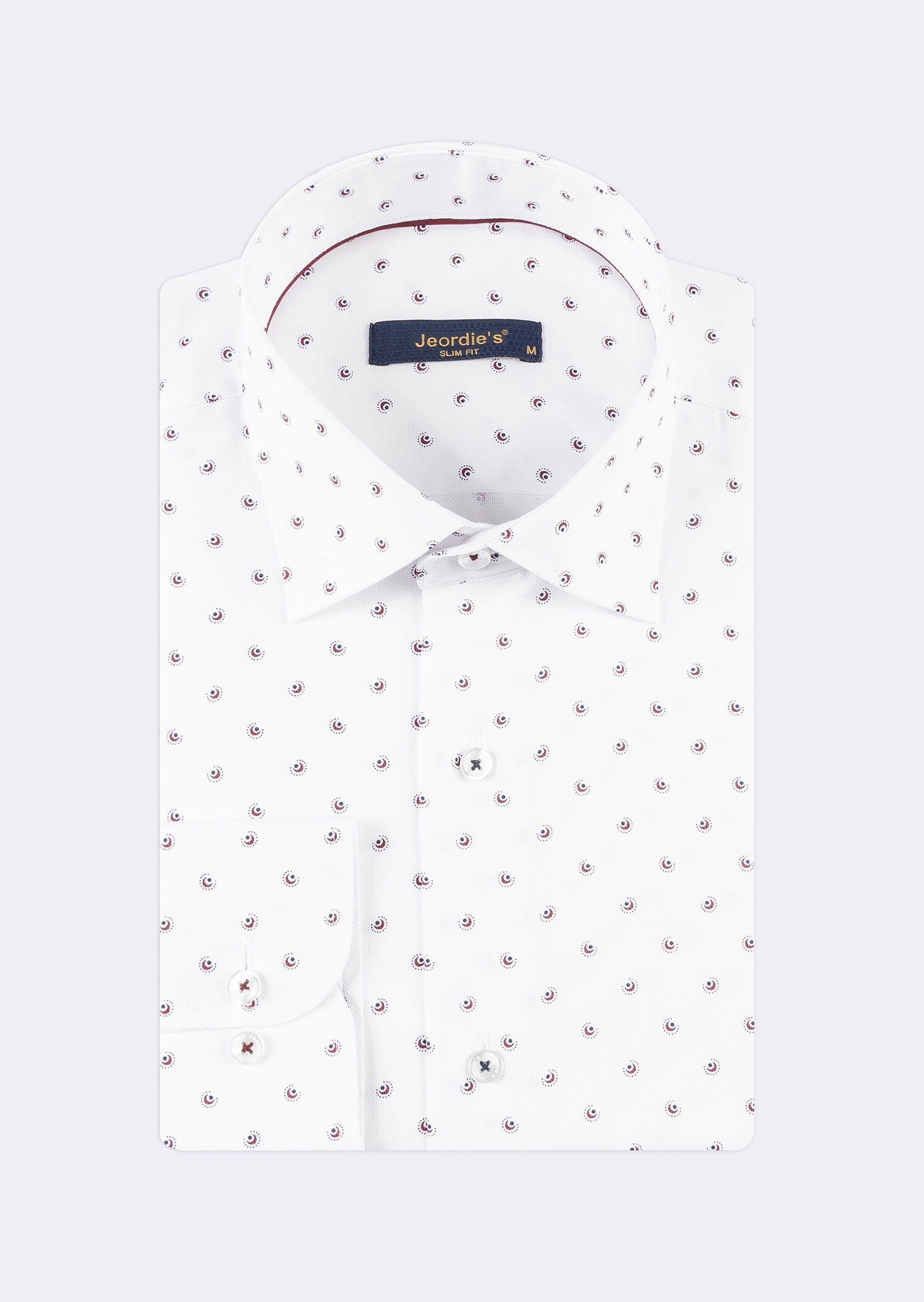 White - Burgundy Long Sleeve Shirt
