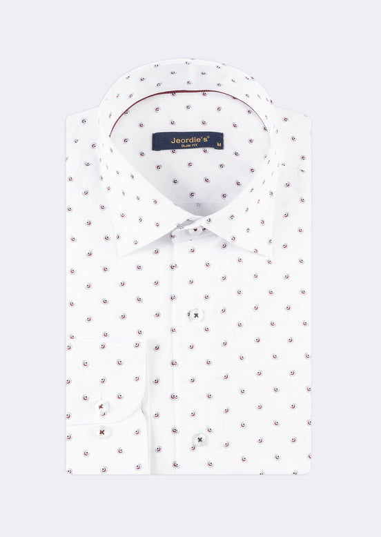 White - Burgundy Long Sleeve Shirt