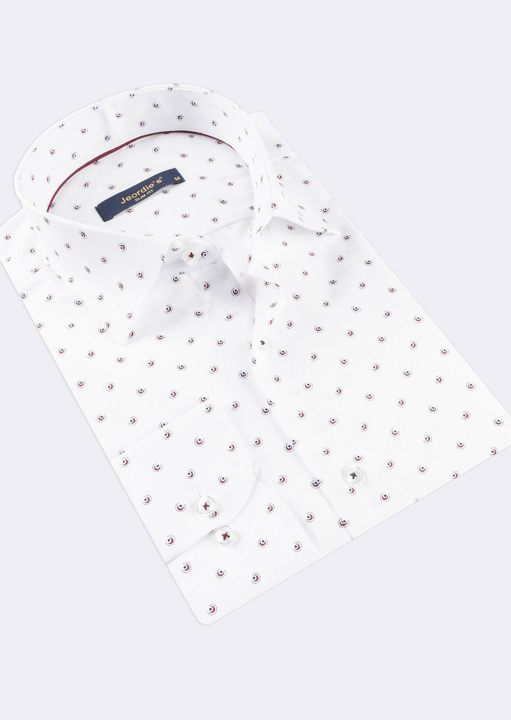 White - Burgundy Long Sleeve Shirt