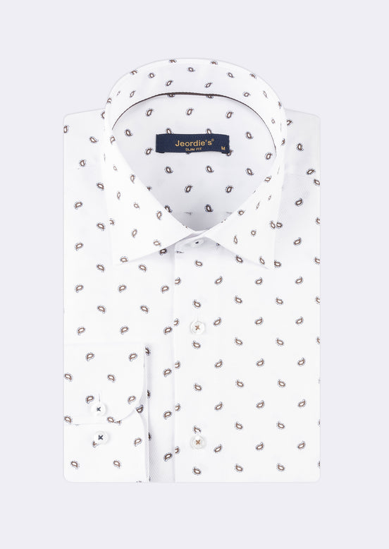 White - Brown Long Sleeve Shirt