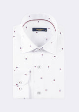 White - Burgundy Long Sleeve Shirt