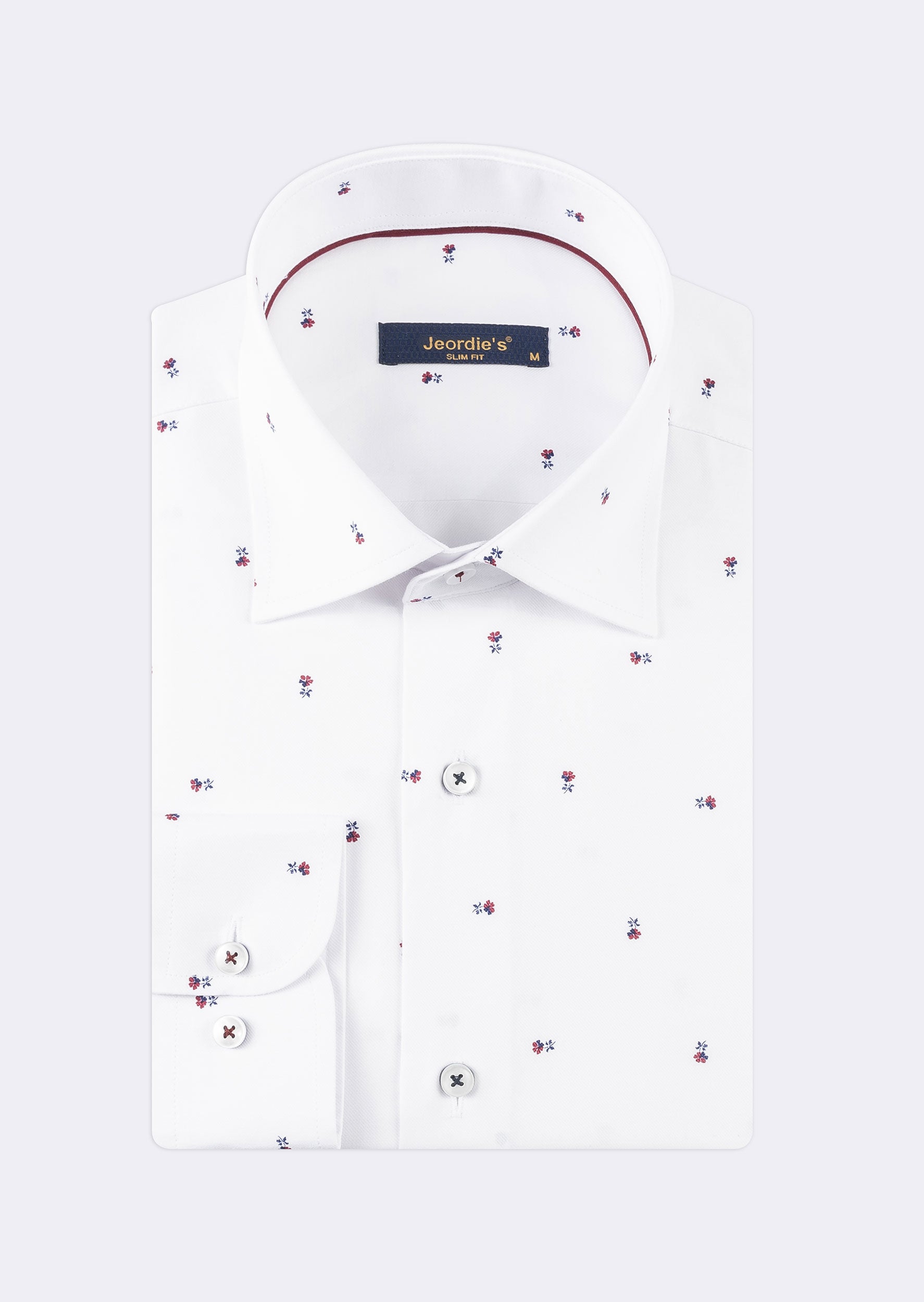 White - Burgundy Long Sleeve Shirt