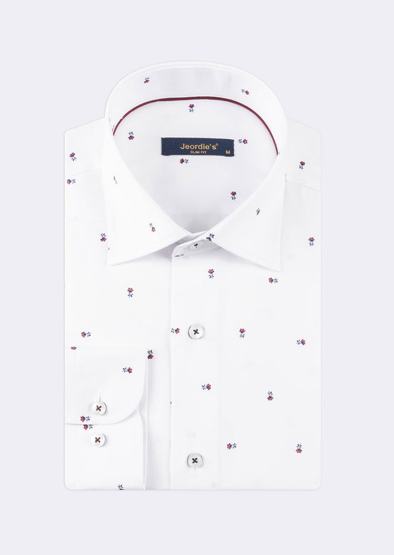 White - Burgundy Long Sleeve Shirt