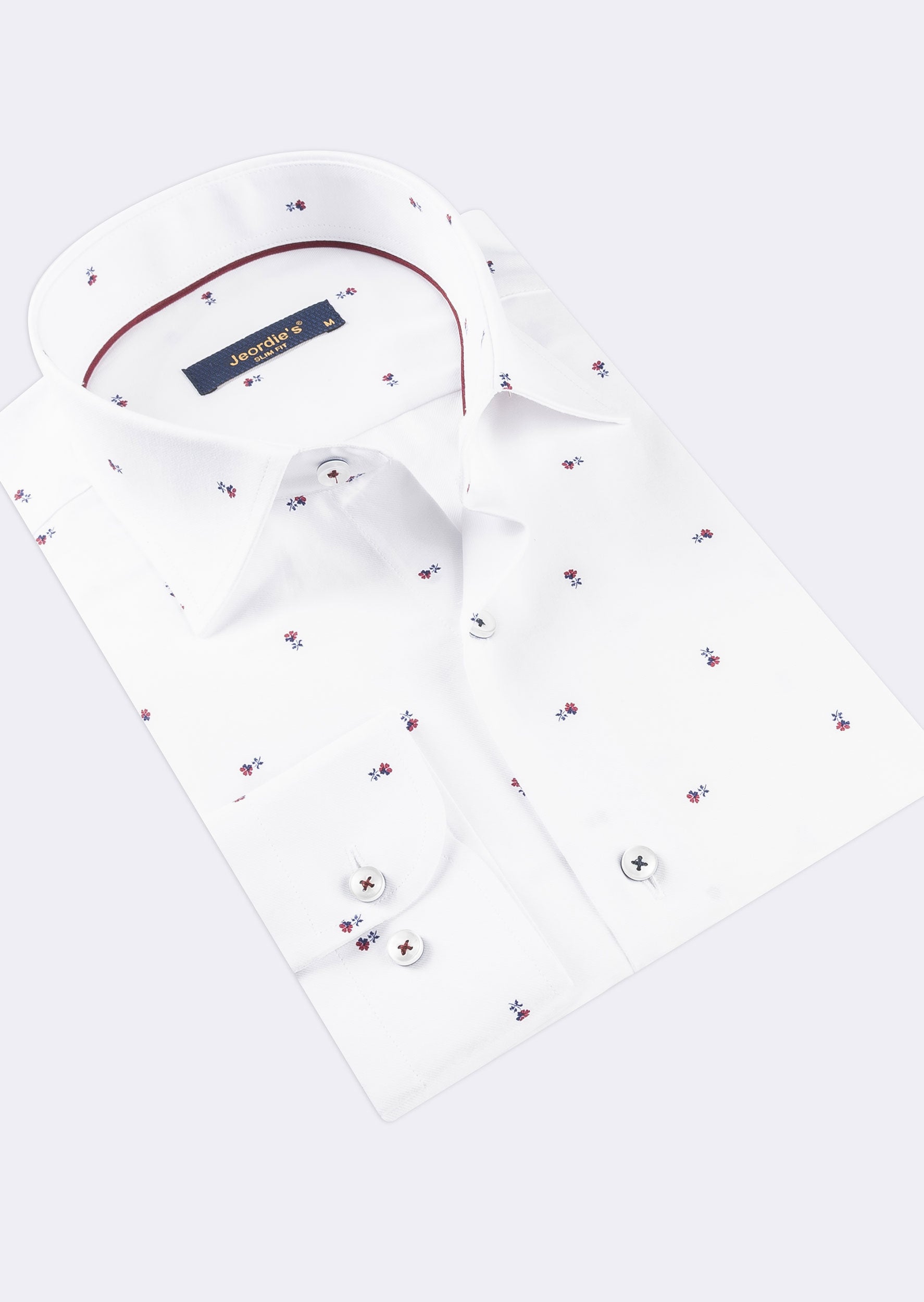 White - Burgundy Long Sleeve Shirt