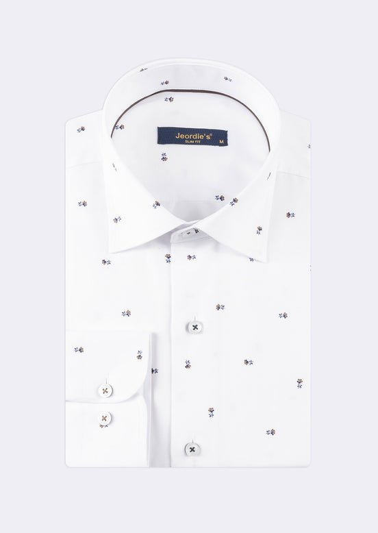 White - Brown Long Sleeve Shirt