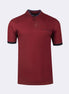 Burgundy Grandad Collar T-shirt