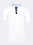 White Grandad Collar T-shirt