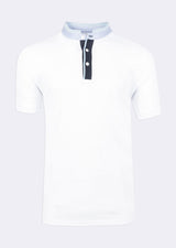 White Grandad Collar T-shirt