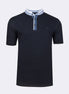 Navy Grandad Collar T-shirt