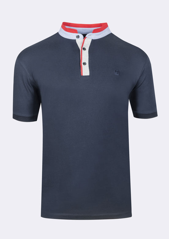 Marine Grandad Collar T-shirt