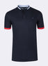 Navy Grandad Collar T-shirt