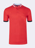 Red Grandad Collar T-shirt