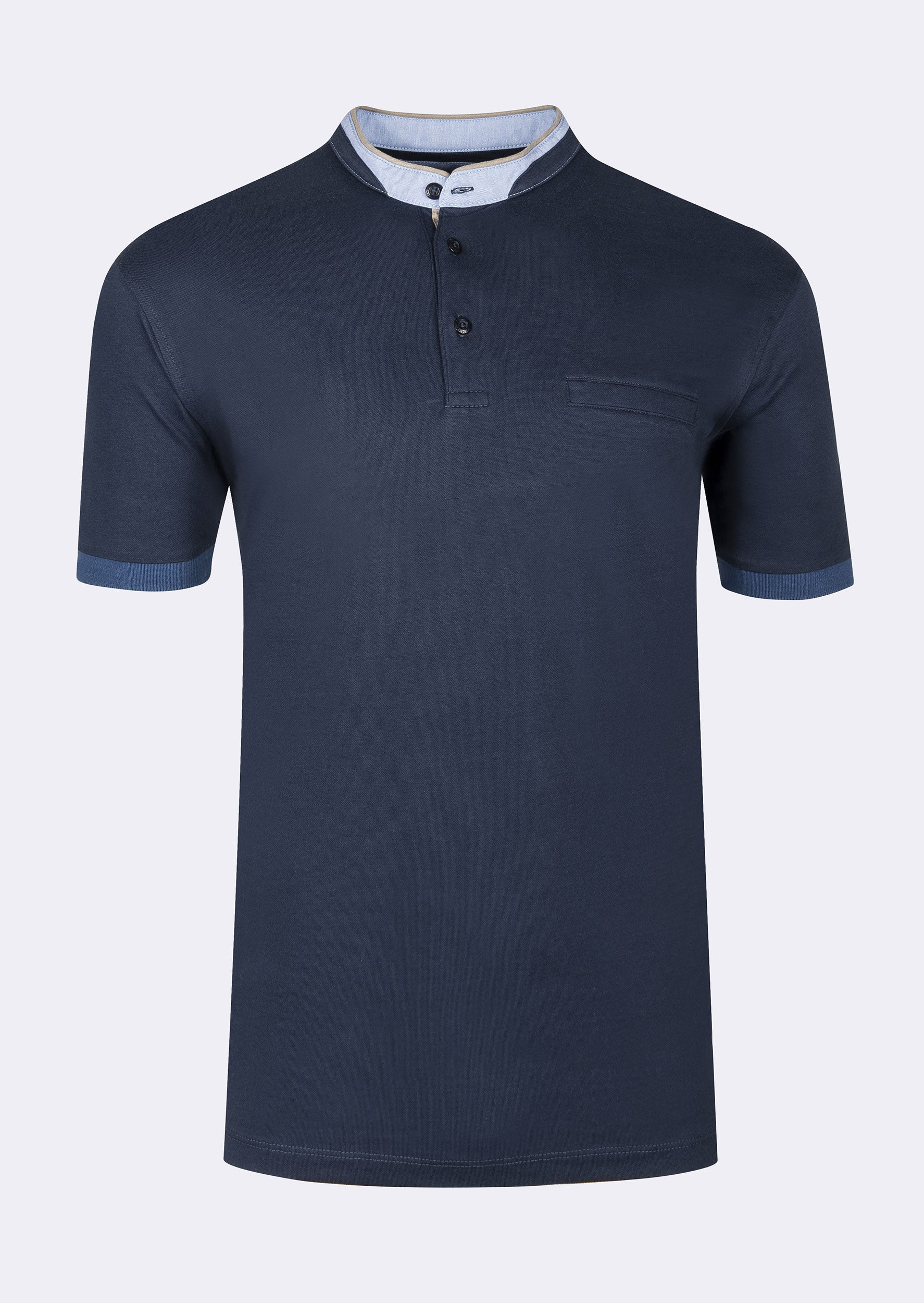 Marine Grandad Collar T-shirt