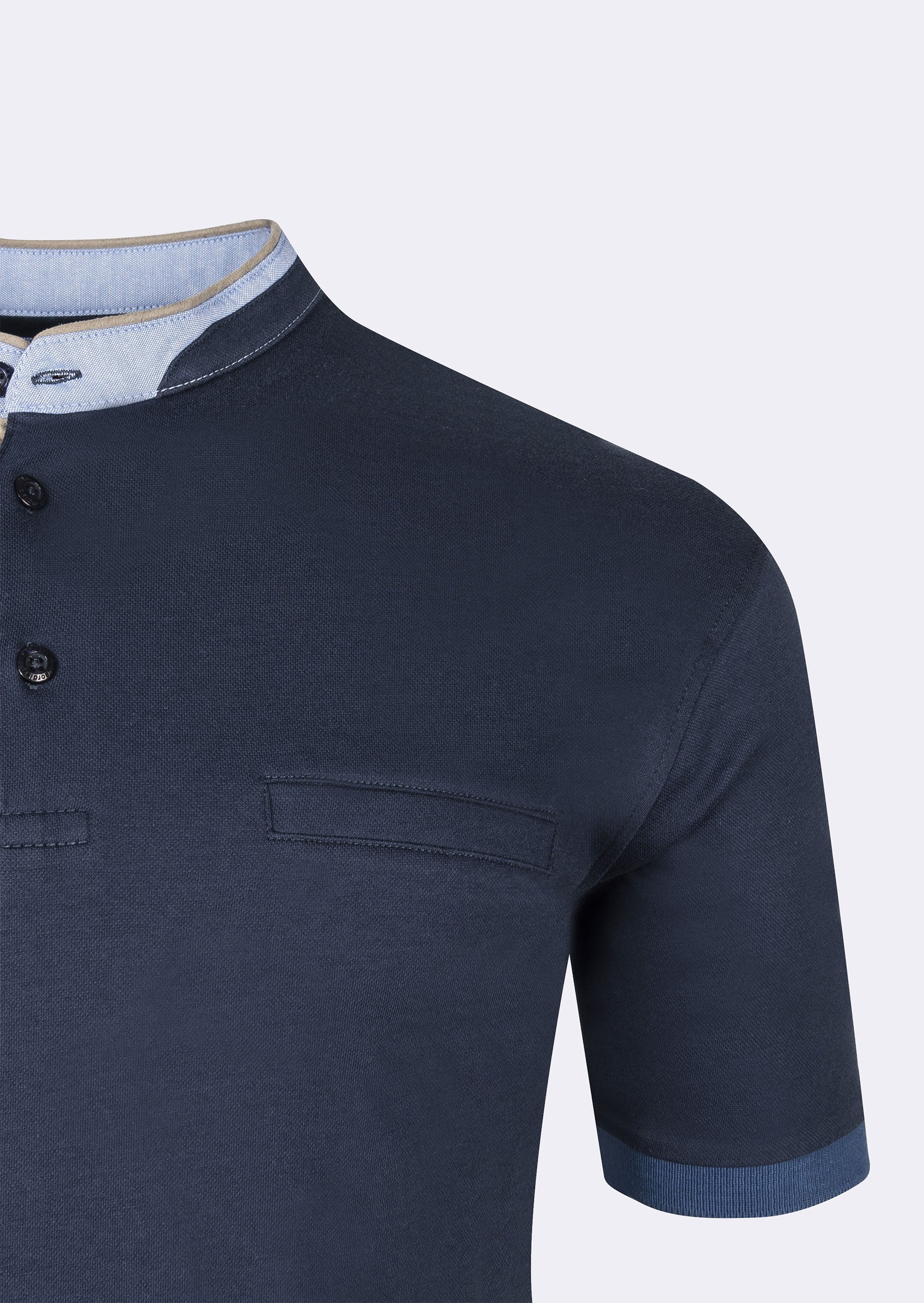Marine Grandad Collar T-shirt
