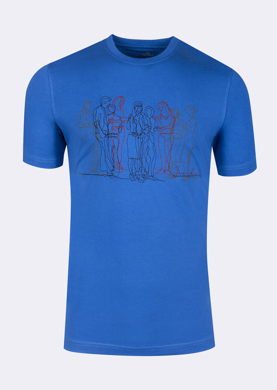 Sax Blue Crew Neck T-shirt