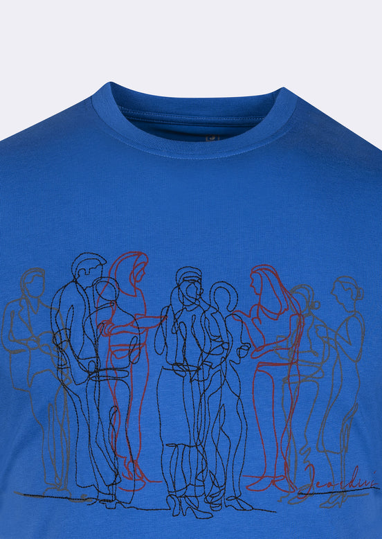 Sax Blue Crew Neck T-shirt