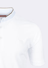 White Grandad Collar T-shirt
