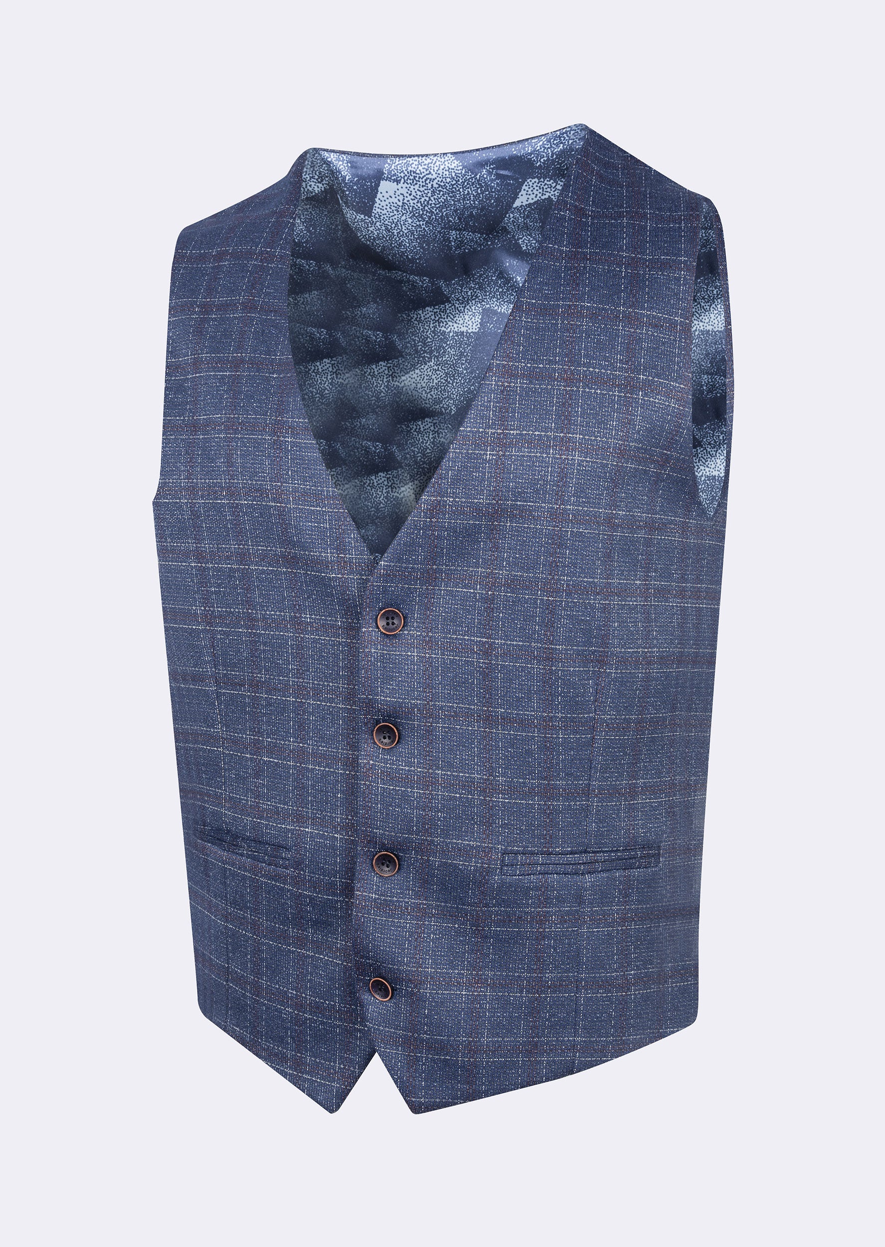 Navy - Burgundy Waistcoat