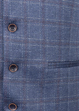 Navy - Burgundy Waistcoat