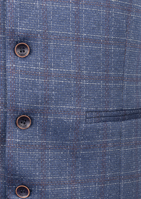Navy - Burgundy Waistcoat