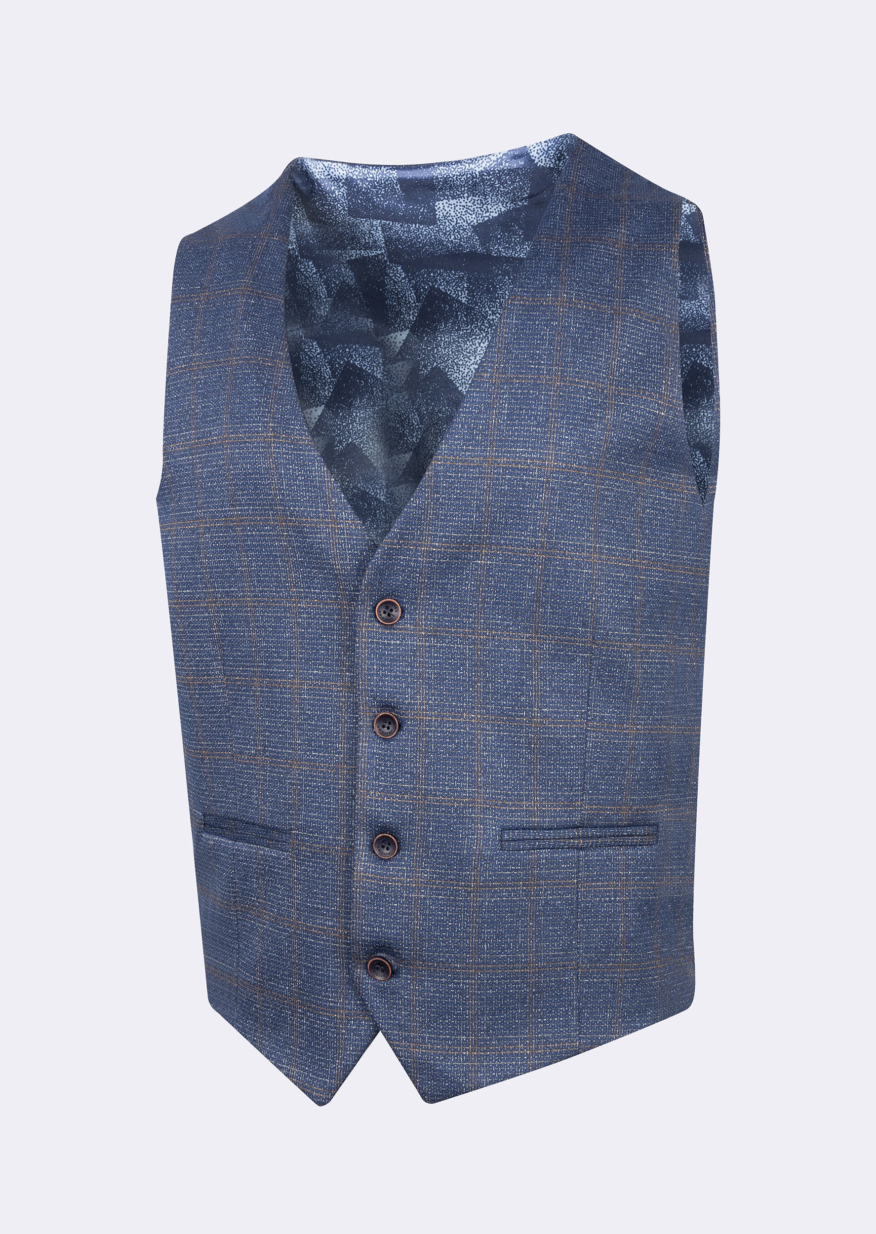 Navy - Tan Waistcoat