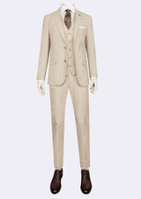 Beige Three-Piece Suit