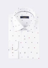 White - Burgundy Long Sleeve Shirt