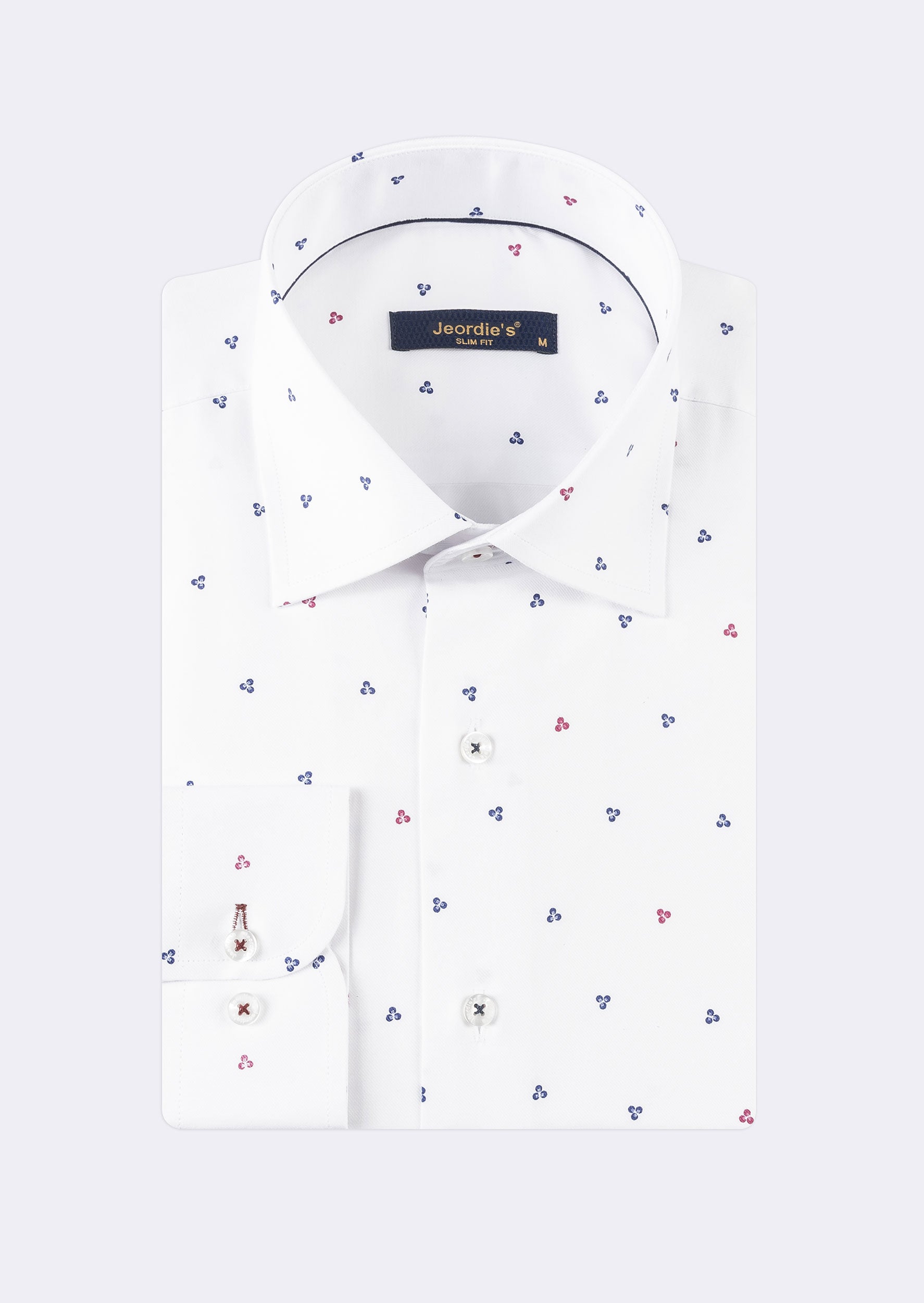 White - Burgundy Long Sleeve Shirt
