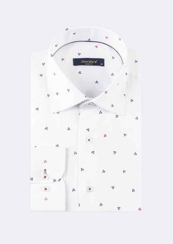 White - Burgundy Long Sleeve Shirt