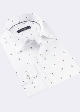 White - Burgundy Long Sleeve Shirt