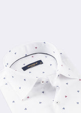White - Burgundy Long Sleeve Shirt