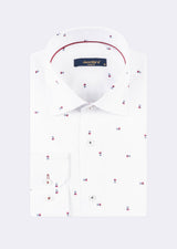White - Burgundy Long Sleeve Shirt