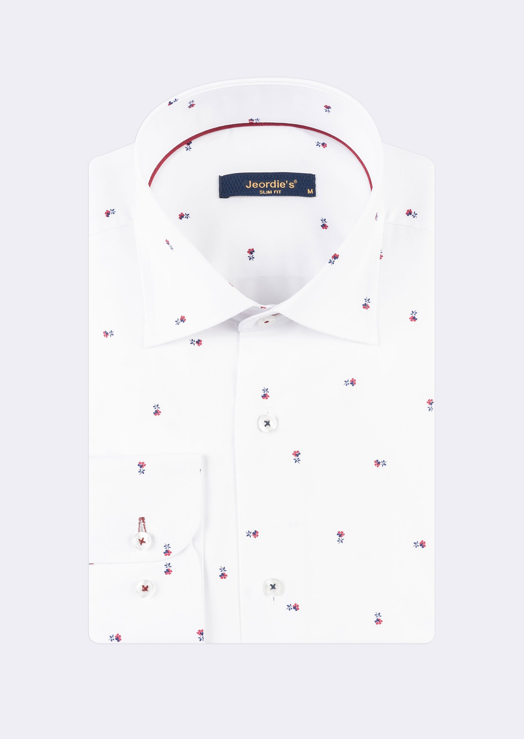 White - Burgundy Long Sleeve Shirt