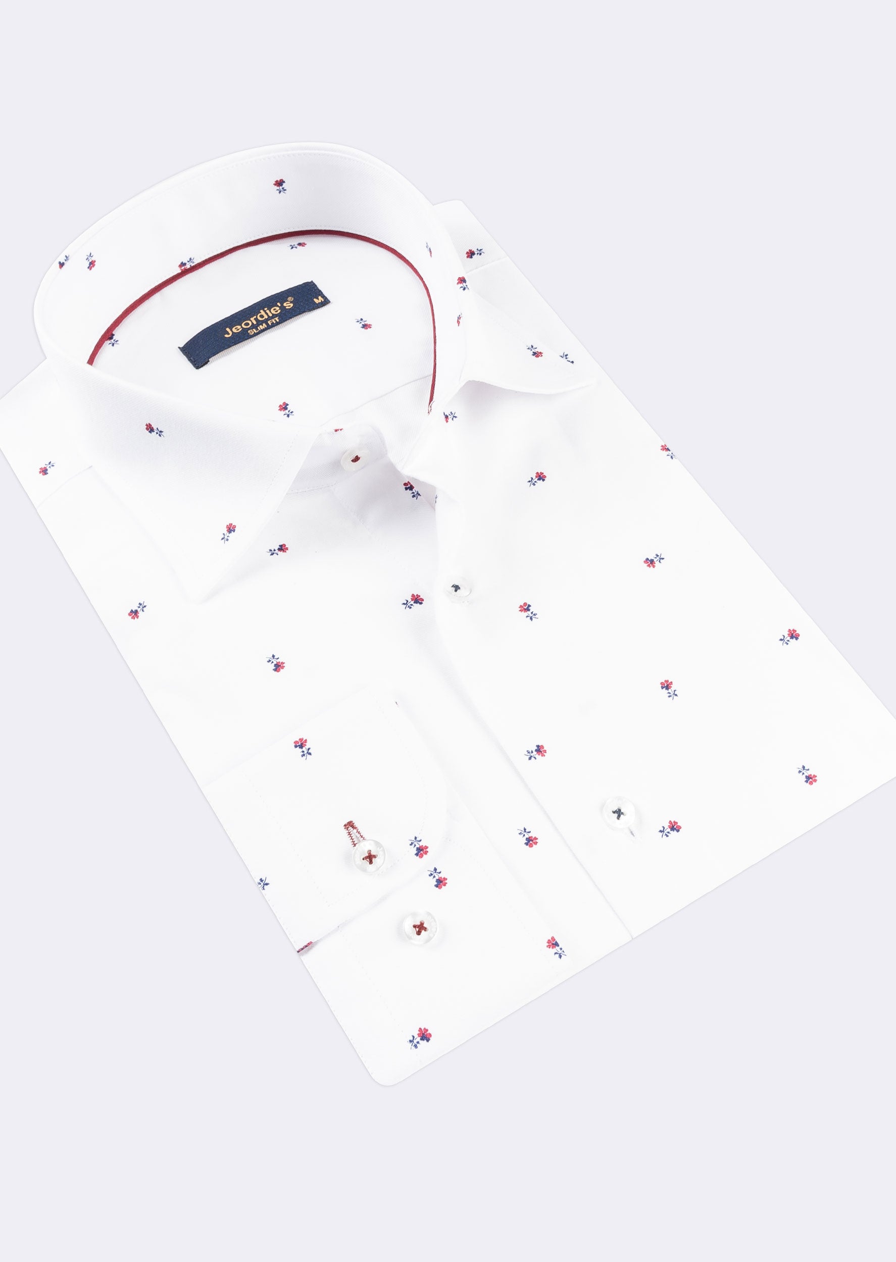 White - Burgundy Long Sleeve Shirt