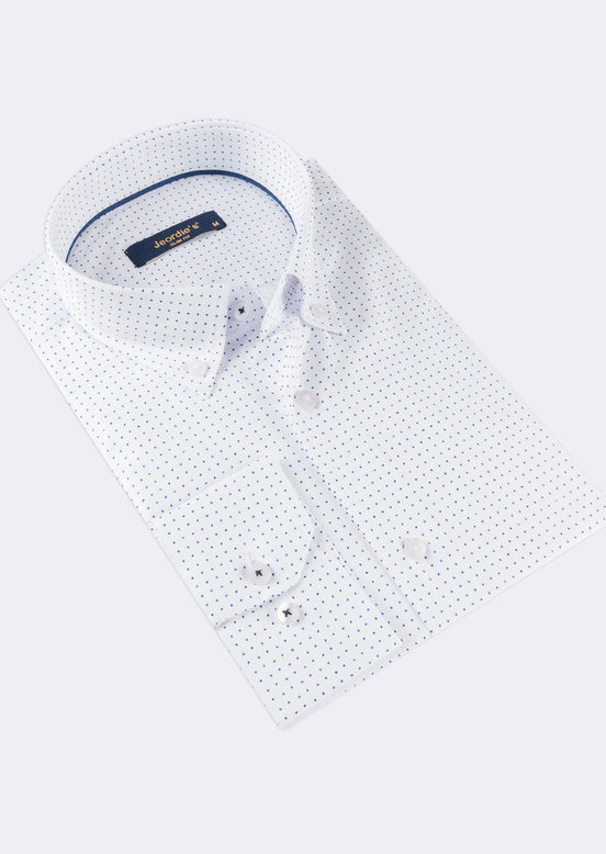White - Blue Long Sleeve Shirt
