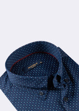 Navy - Burgundy Long Sleeve Shirt