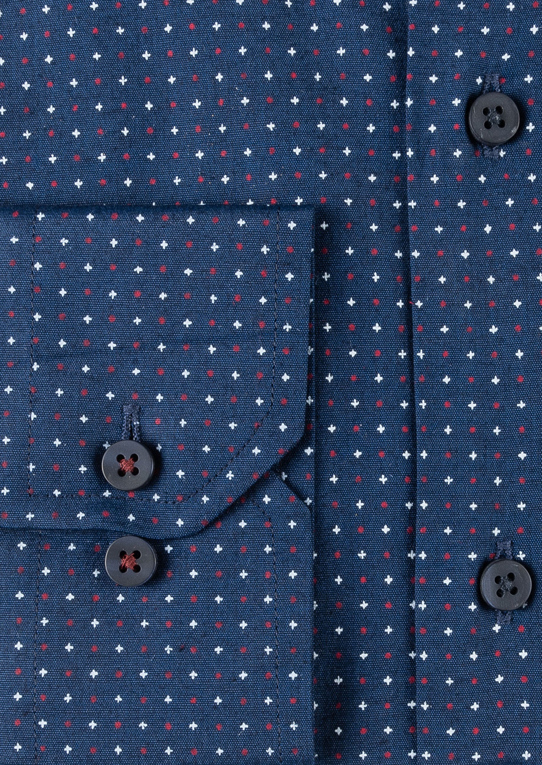 Navy - Burgundy Long Sleeve Shirt