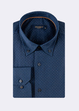 Navy - Brown Long Sleeve Shirt