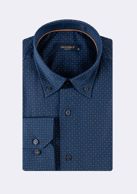 Navy - Brown Long Sleeve Shirt