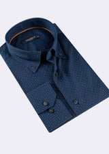 Navy - Brown Long Sleeve Shirt