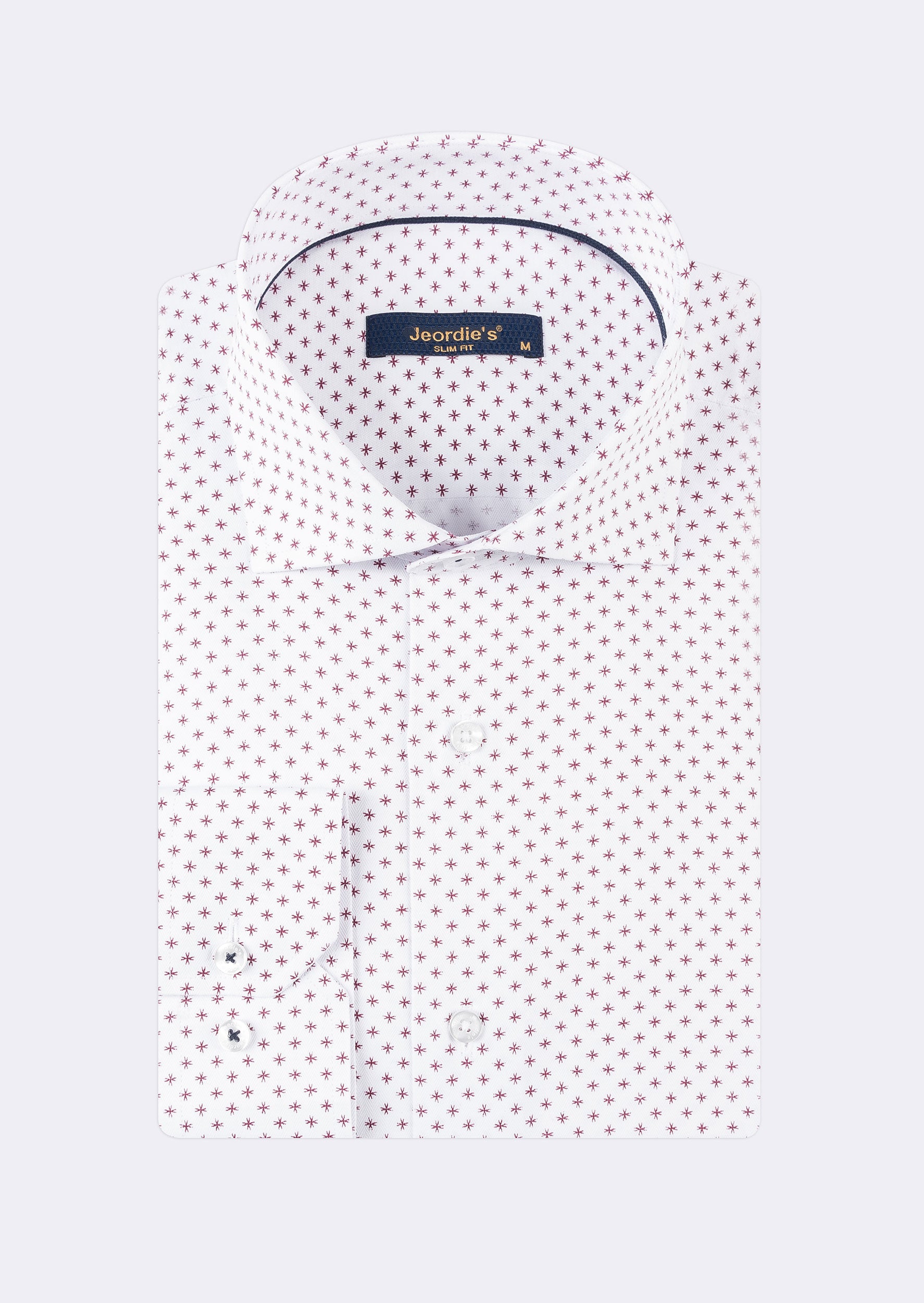 White - Burgundy Long Sleeve Shirt