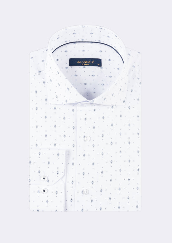 White - Navy Long Sleeve Shirt